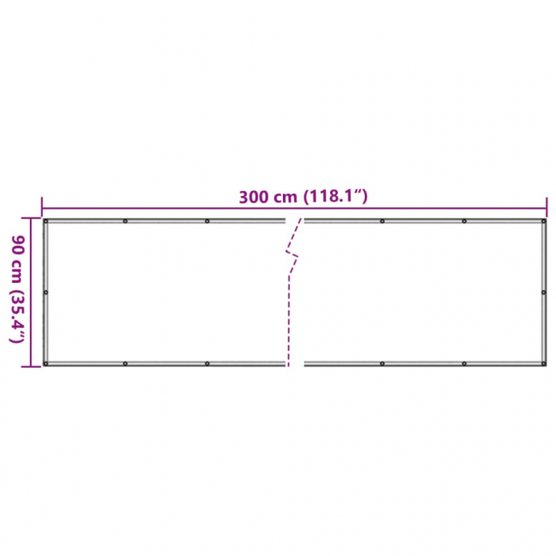 Balkon-Sichtschutz Pflanzen-Optik Grün 300x90 cm PVC