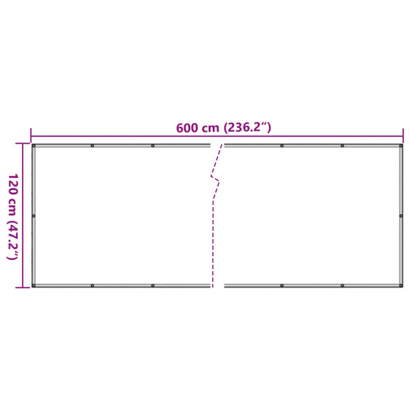 Balkon-Sichtschutz Creme 600x120 cm PVC