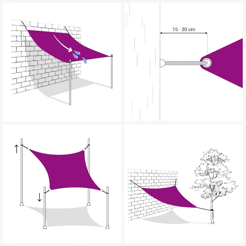 Sonnensegel 160 g/m² Dreieckig Sandfarben 3x3x3 m HDPE