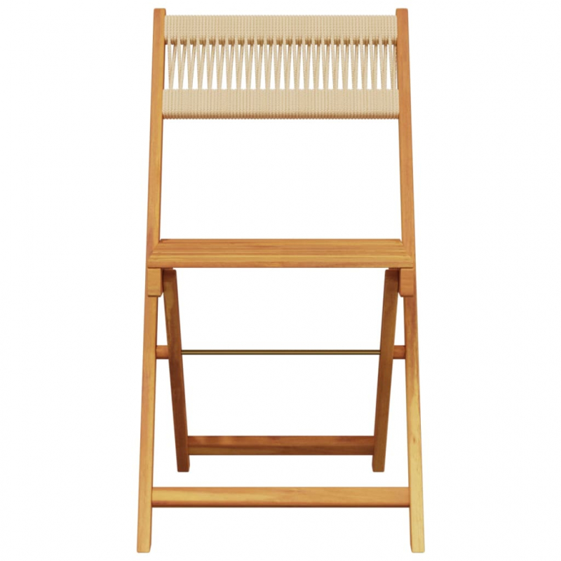 Gartenstühle 4 Stk. Klappbar Beige Massivholz Akazie