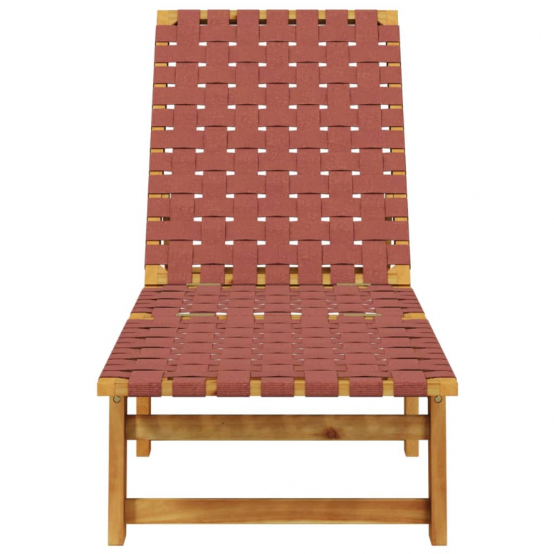 Sonnenliegen 2 Stk. Rot Massivholz Akazie und Stoff