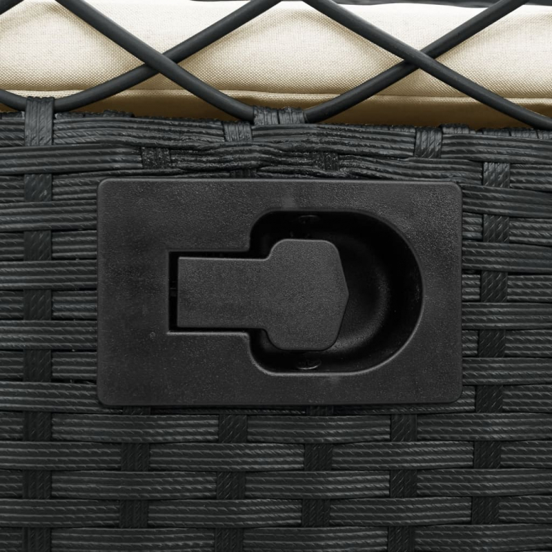 Gartensessel 2 Stk. Verstellbar Schwarz Poly Rattan