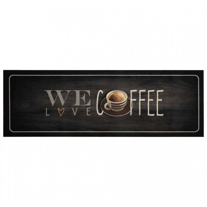 Küchenteppich Waschbar Kaffee 60x180 cm Samt