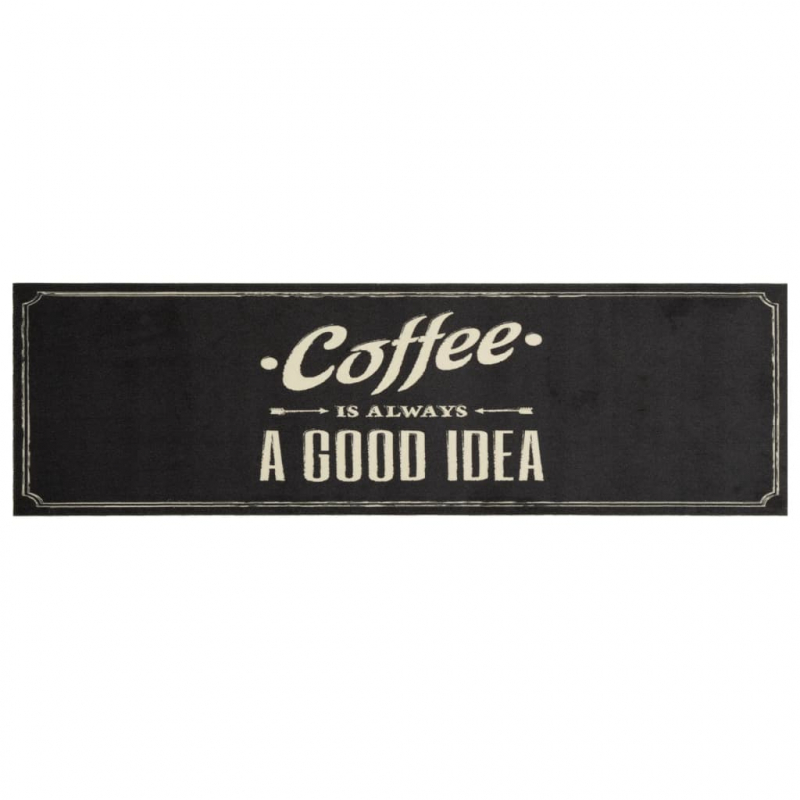 Küchenteppich Waschbar Kaffee 45x150 cm Samt