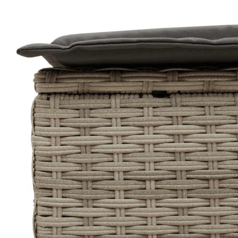 Doppel-Sonnenliege mit Kissen Hellgrau Poly Rattan