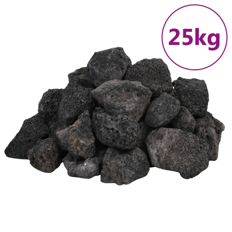 Lavagranulat 25 kg Schwarz 3-5 cm