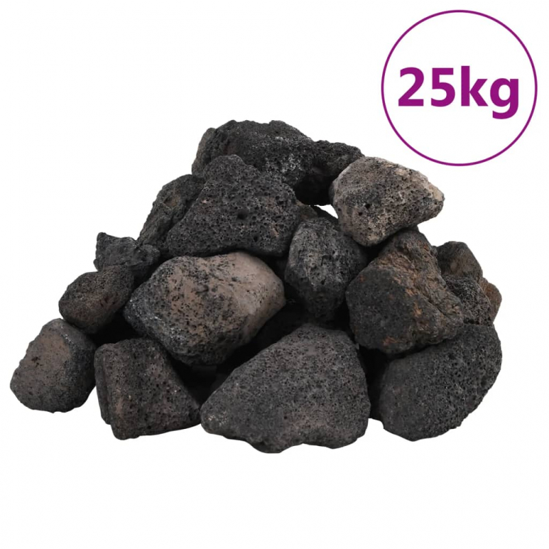 Lavagranulat 25 kg Schwarz 5-8 cm