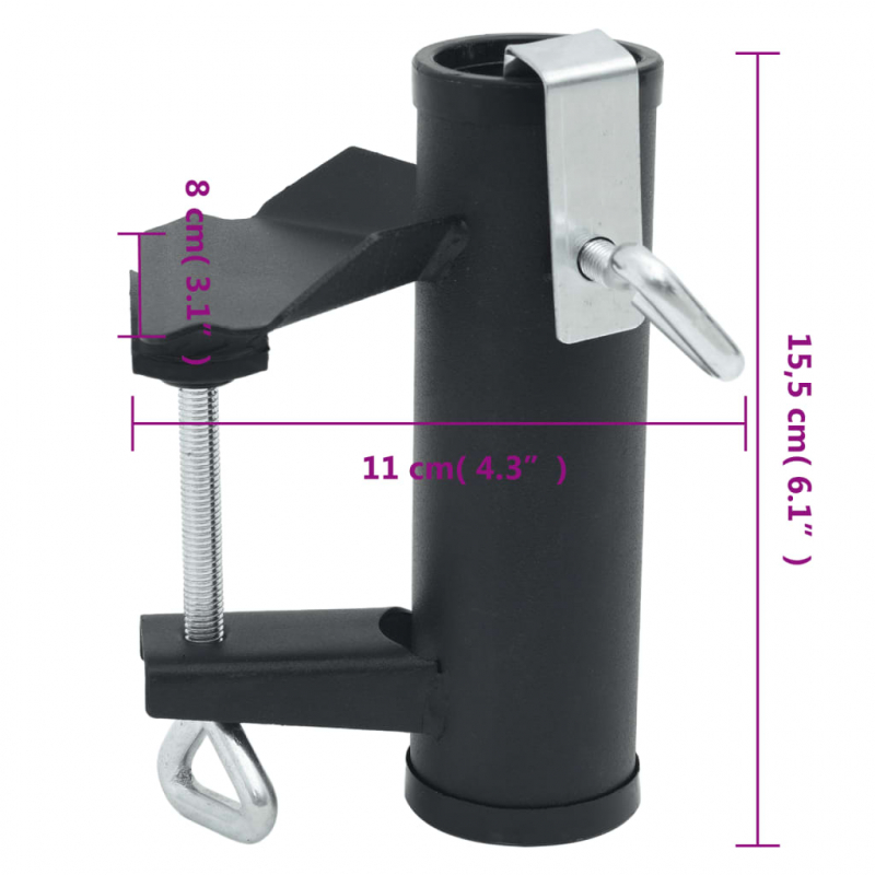 Sonnenschirmhalter für Balkon 2 Stk. 25-38 mm Stahl