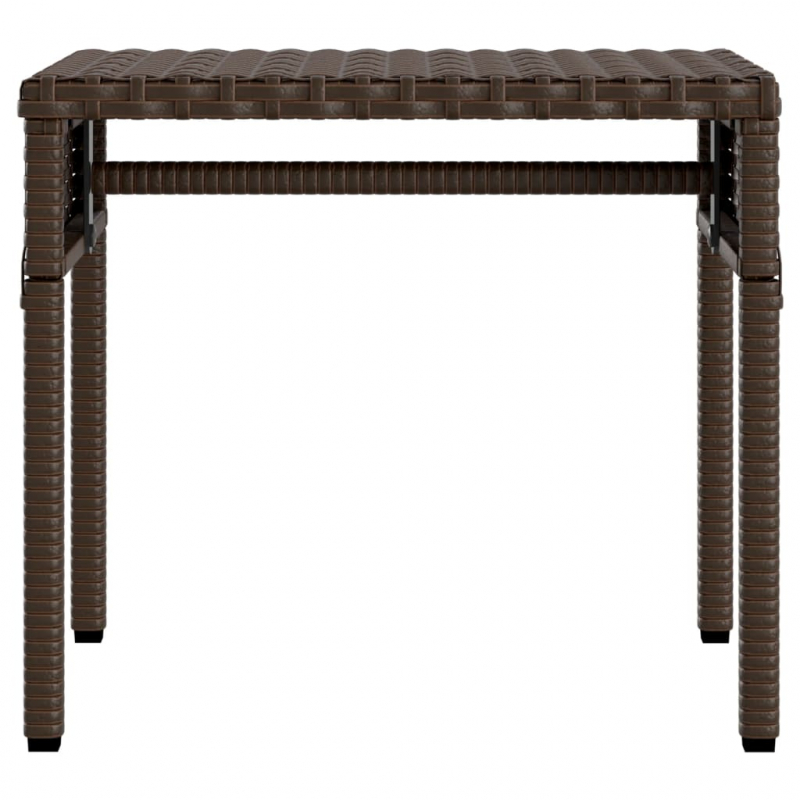 Sonnenliegen 2 Stk. mit Dach und Tisch Braun Poly Rattan
