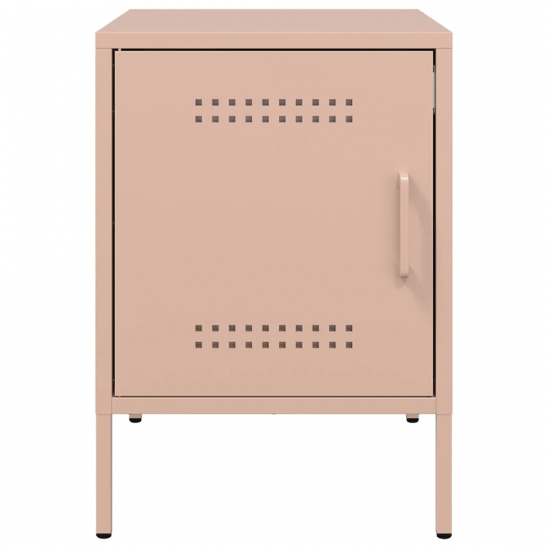 Nachttische 2 Stk. Rosa 36x39x50,5 cm Stahl
