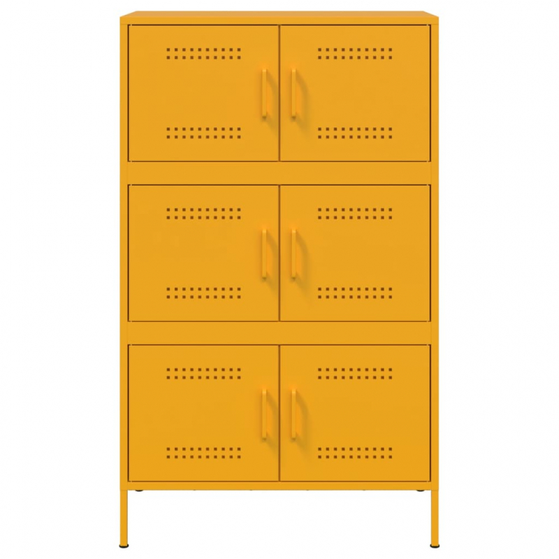 Highboard Senfgelb 68x39x113 cm Stahl