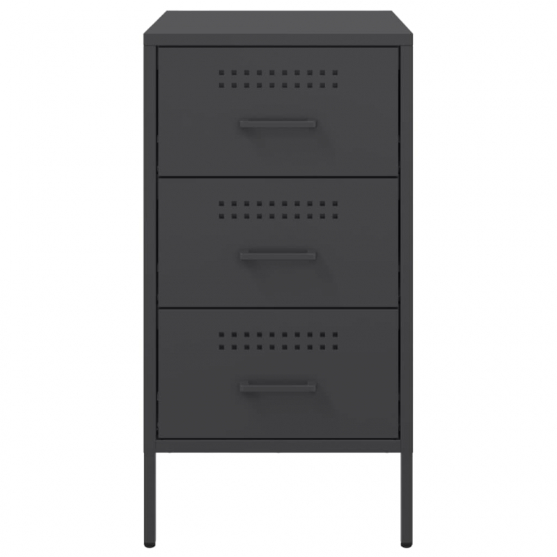 Nachttische 2 Stk. Schwarz 36x39x68 cm Stahl