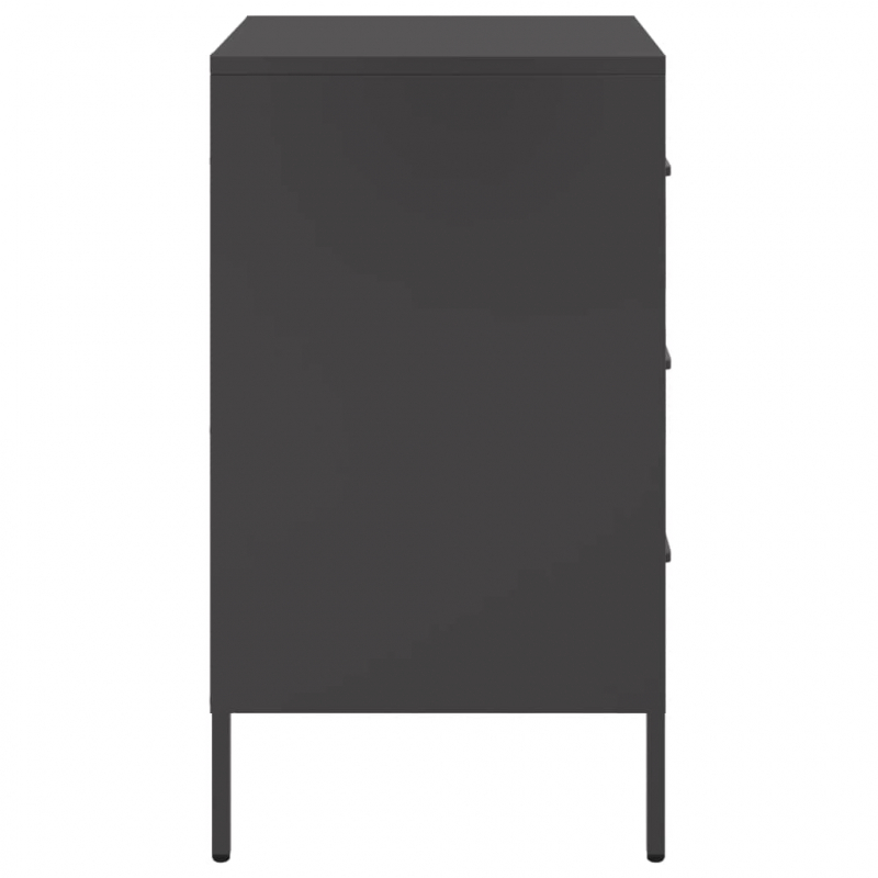 Nachttische 2 Stk. Schwarz 36x39x68 cm Stahl