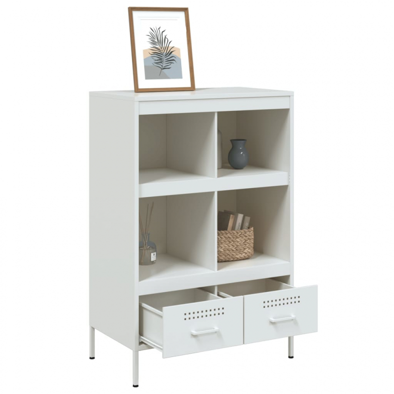 Highboard Weiß 68x39x101,5 cm Stahl