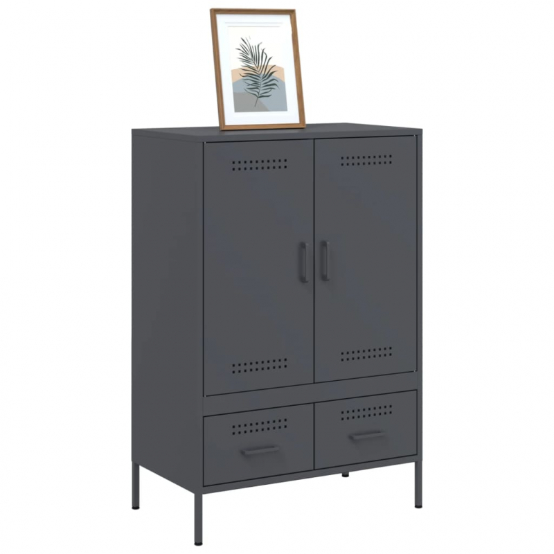 Highboard Anthrazit 68x39x101,5 cm Stahl