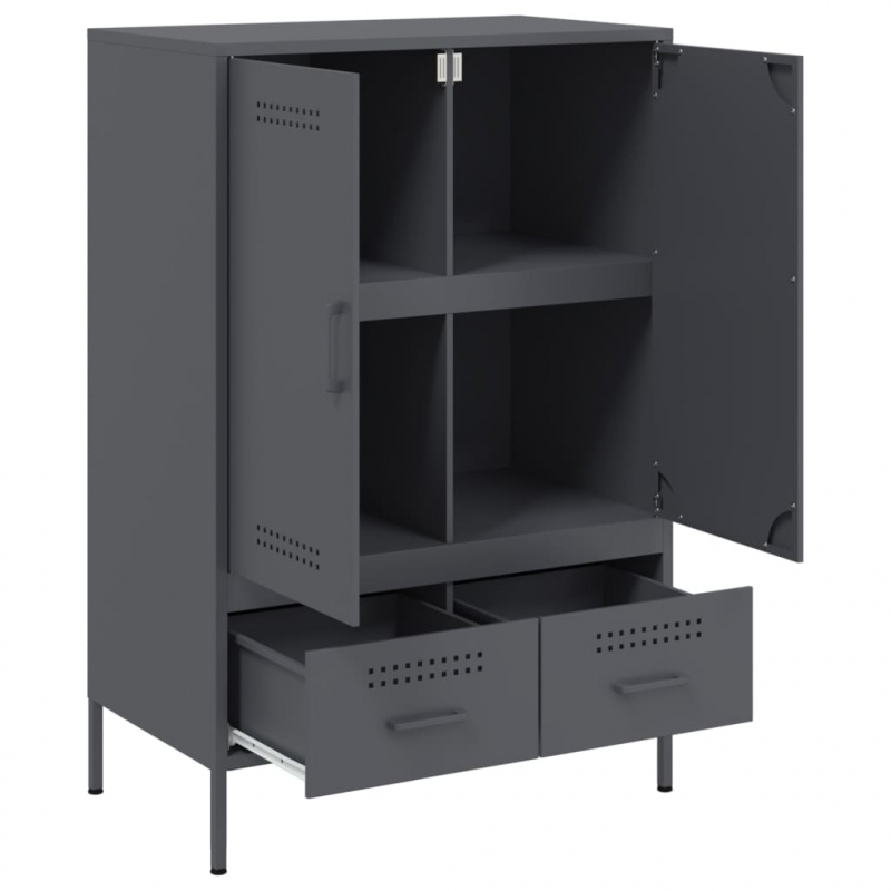 Highboard Anthrazit 68x39x101,5 cm Stahl