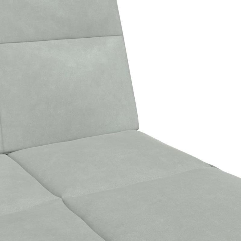 Schlafsofa 2-Sitzer mit Fußhocker Hellgrau Samt