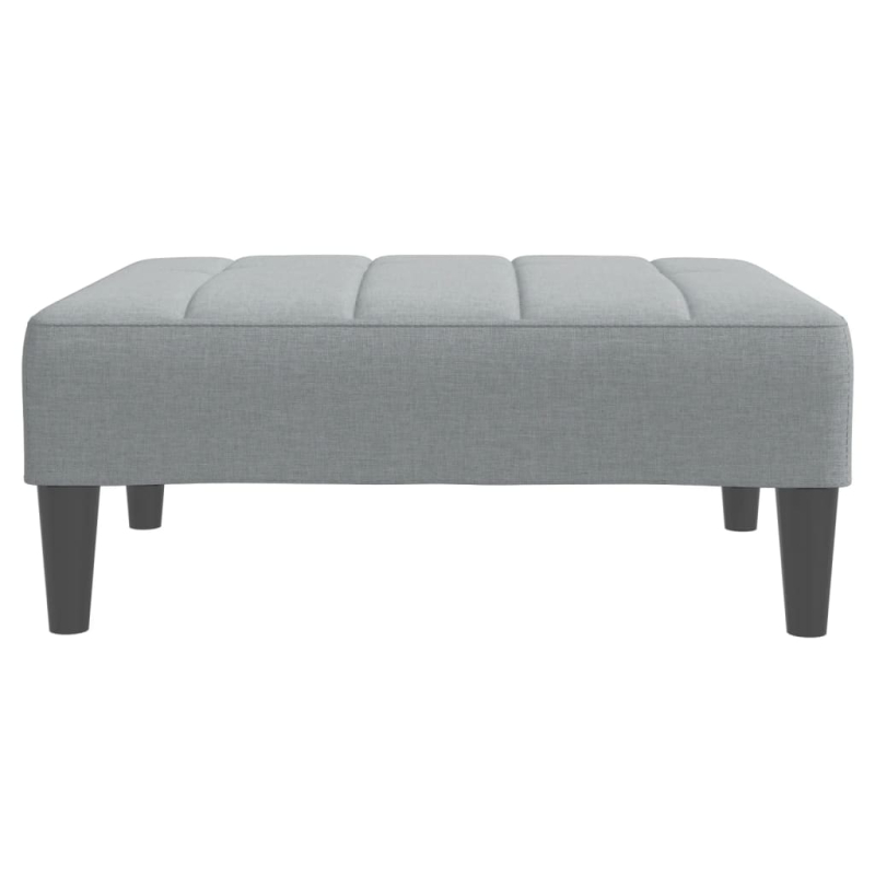 Schlafsofa 2-Sitzer mit Fußhocker Hellgrau Stoff