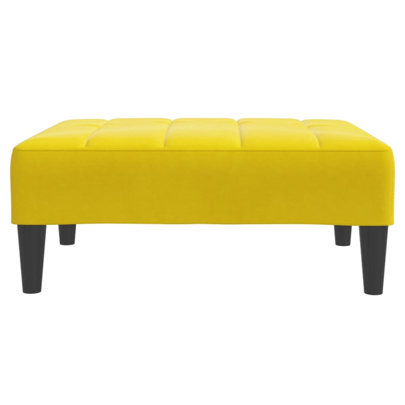 Schlafsofa 2-Sitzer mit Fußhocker Gelb Samt