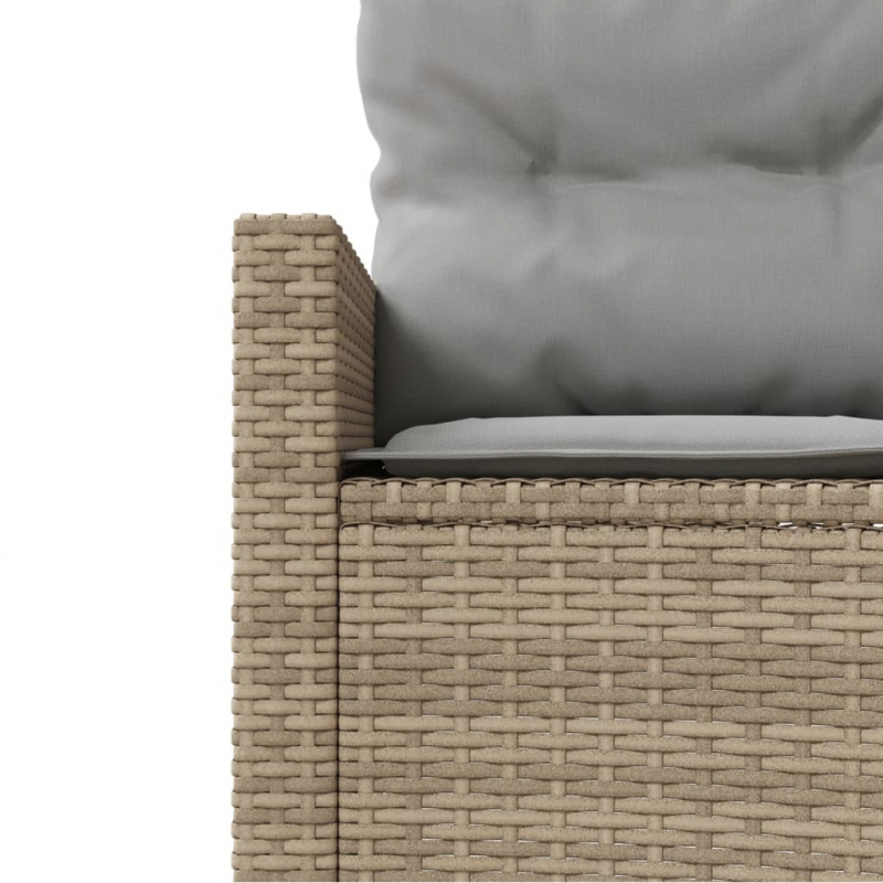 2-tlg. Garten-Sofagarnitur Halbrund Beige Poly-Rattan