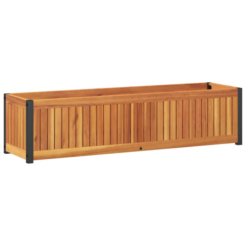 Pflanzkübel 110x30x27,5 cm Massivholz Akazie und Stahl