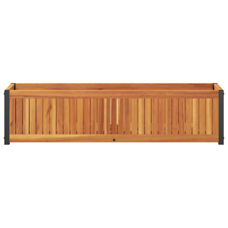 Pflanzkübel 110x30x27,5 cm Massivholz Akazie und Stahl