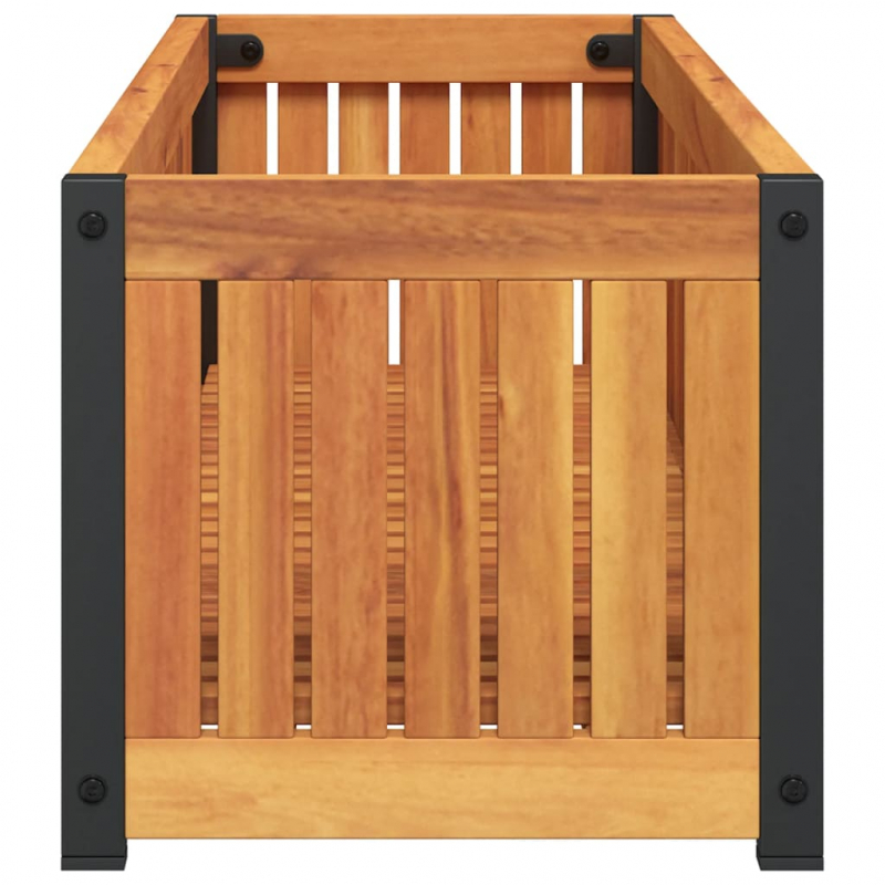 Pflanzkübel 110x30x27,5 cm Massivholz Akazie und Stahl