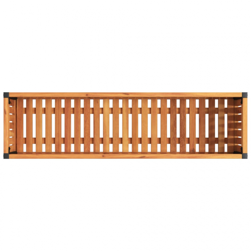 Pflanzkübel 110x30x27,5 cm Massivholz Akazie und Stahl