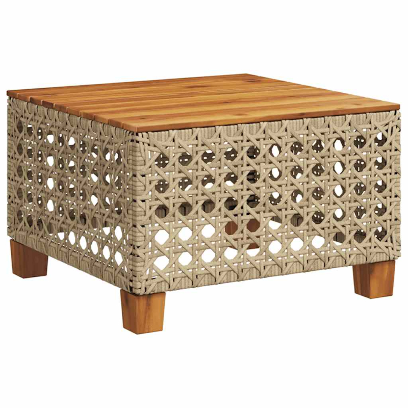 11-tlg. Garten-Sofagarnitur mit Kissen Beige Poly Rattan