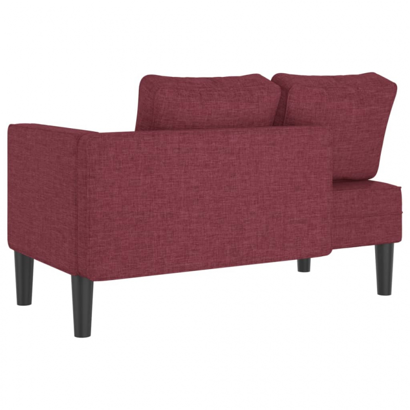 Chaiselongue mit Kissen Weinrot Stoff