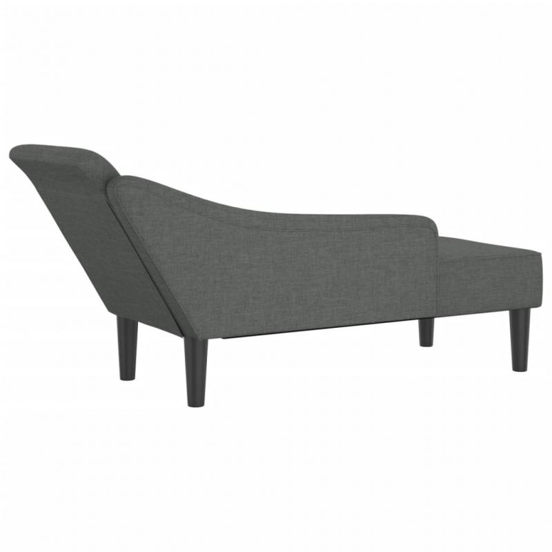 Chaiselongue mit Kissen Dunkelgrau Stoff