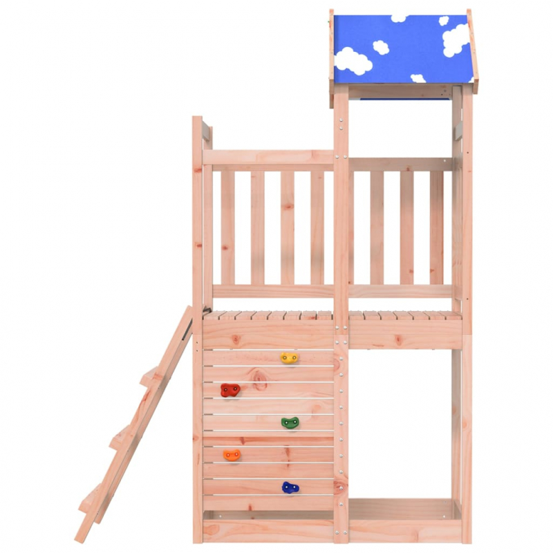 Spielturm mit Kletterwand 110,5x52,5x215cm Massivholz Douglasie