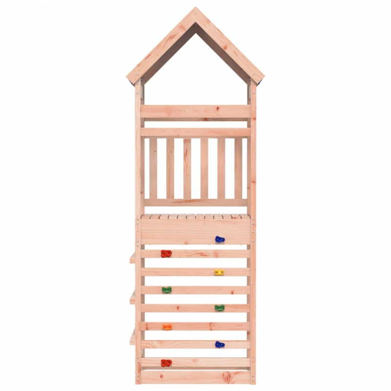 Spielturm mit Kletterwand 85x52,5x265 cm Massivholz Douglasie