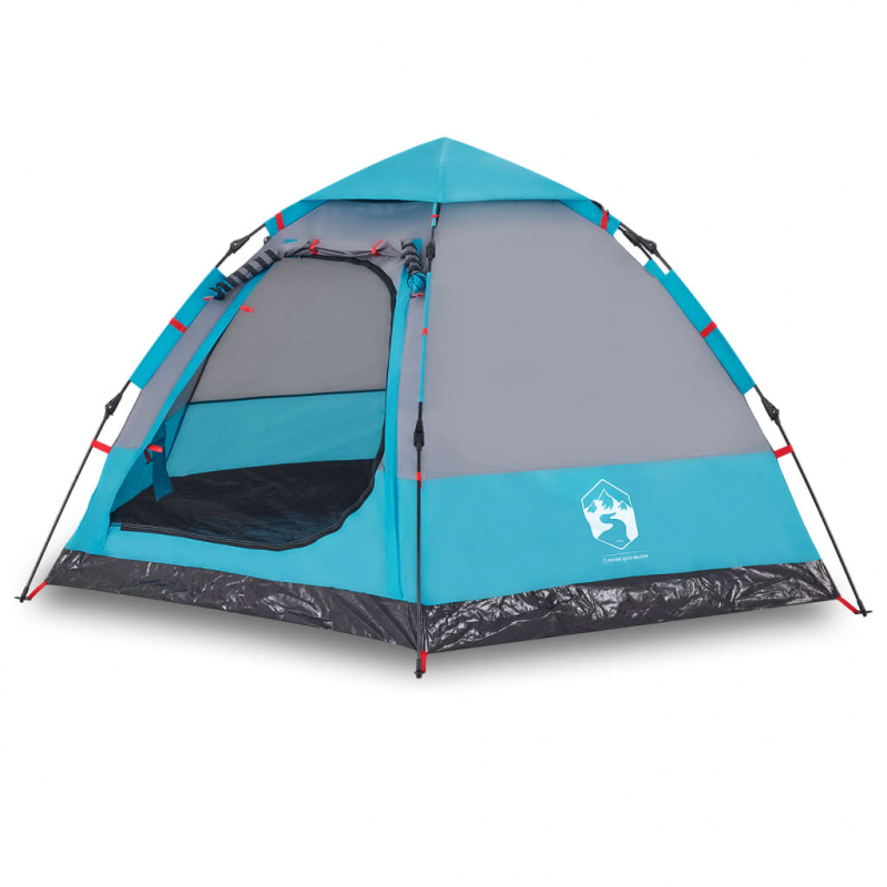 Campingzelt 4 Personen Blau Quick Release