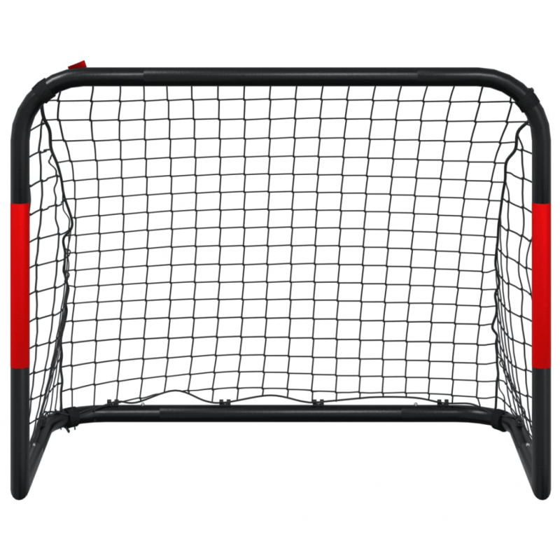 Fußballtor mit Netz Rot und Schwarz 90x48x71 cm Stahl