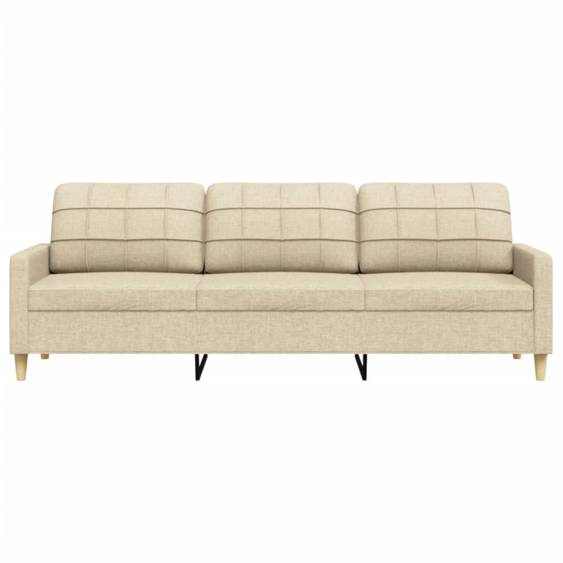 3-Sitzer-Sofa Creme 210 cm Stoff