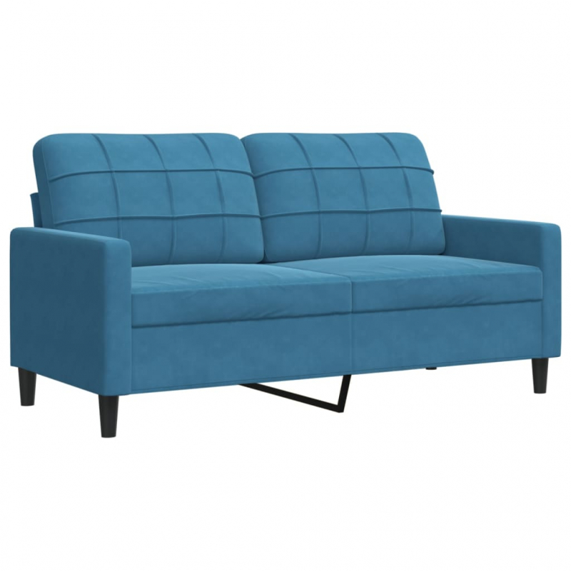 2-Sitzer-Sofa Blau 140 cm Samt