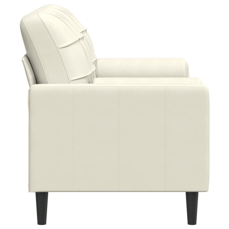 2-Sitzer-Sofa mit Zierkissen Creme 140 cm Samt