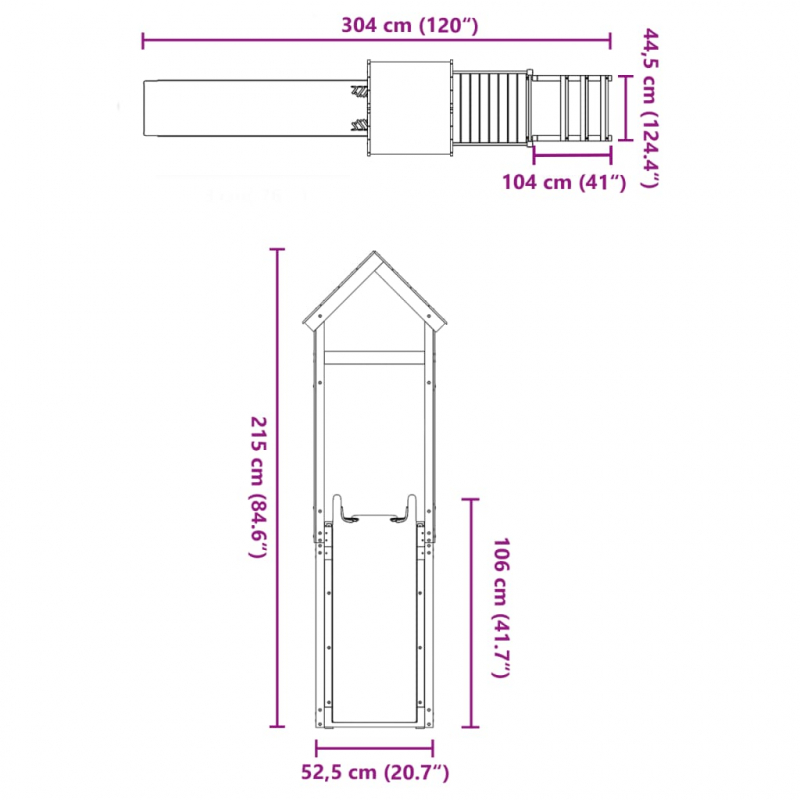 Spielturm Imprägniertes Kiefernholz