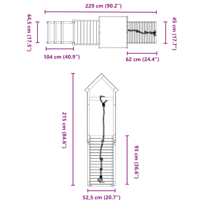 Spielturm Imprägniertes Kiefernholz