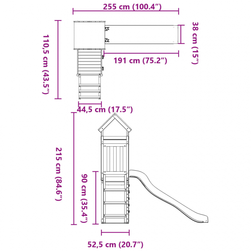 Spielturm Imprägniertes Kiefernholz