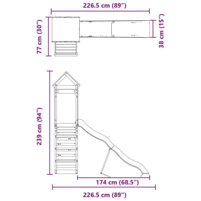 Spielturm Imprägniertes Kiefernholz