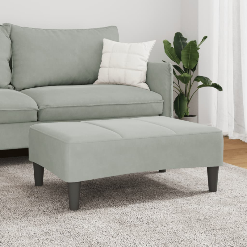 Fußhocker Hellgrau 77x55x31 cm Samt