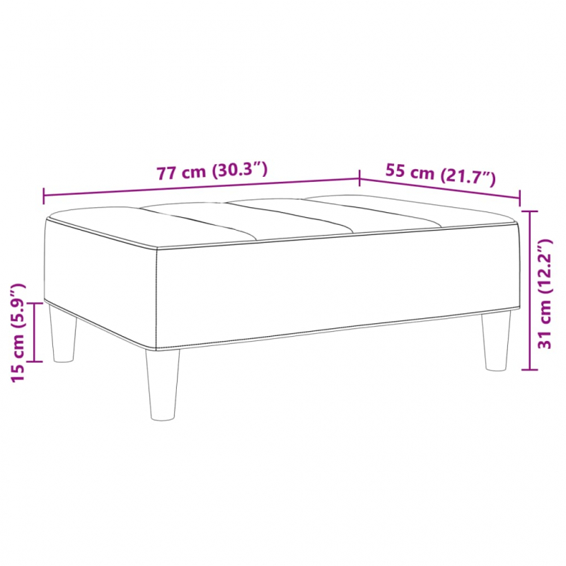 Fußhocker Blau 77x55x31 cm Samt