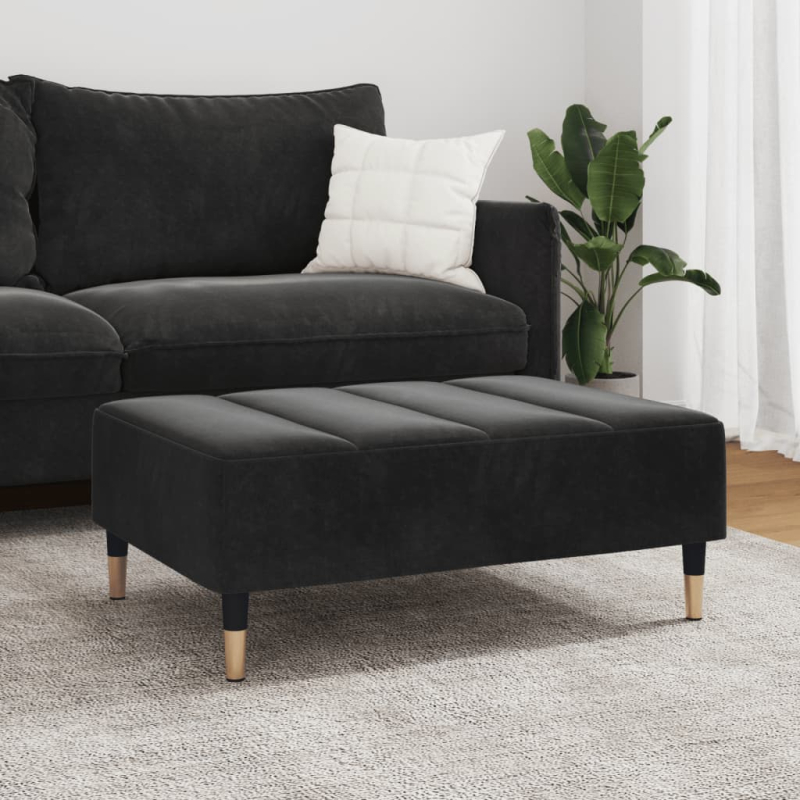 Fußhocker Schwarz 77x55x31 cm Samt
