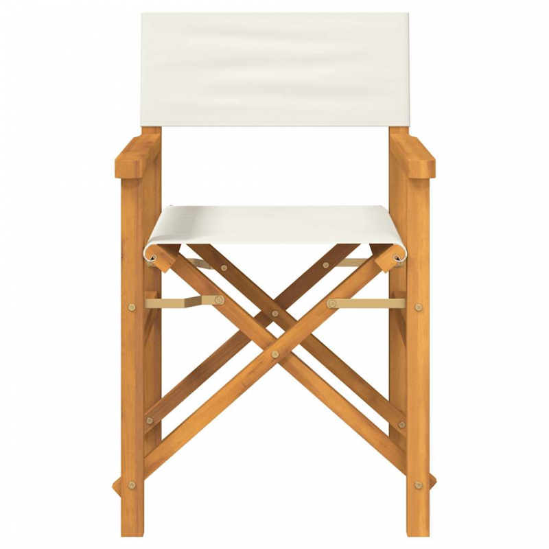 Regiestuhl Klappbar Creme Massivholz Teak