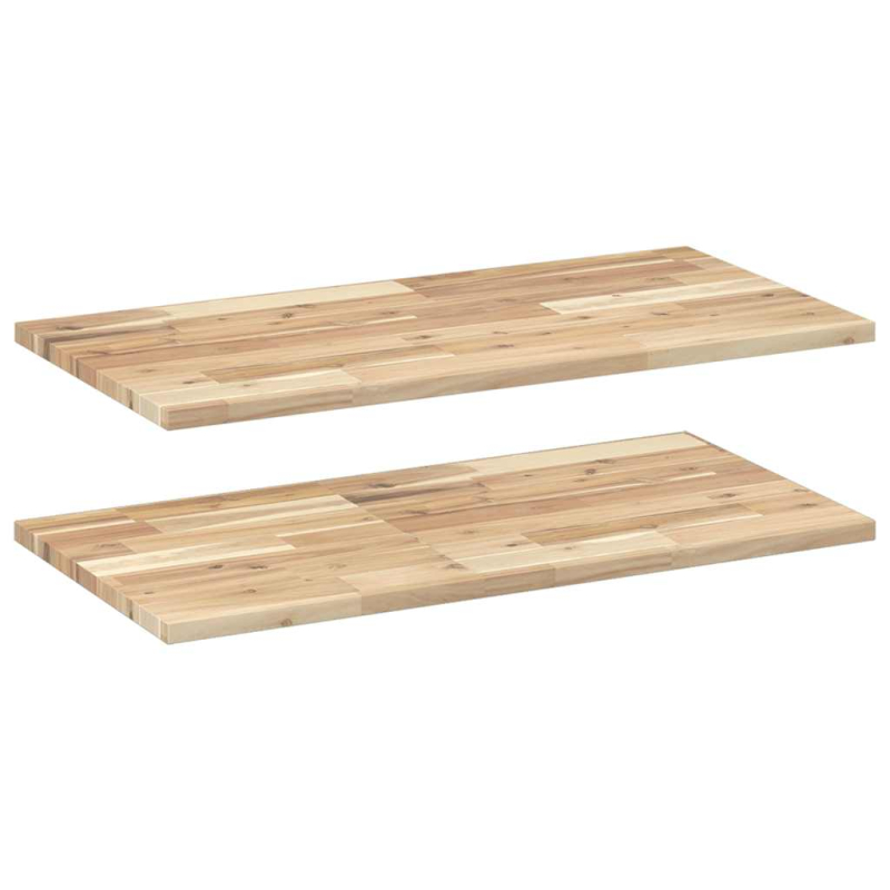 Schweberegale 2 Stk. 80x40x2 cm Massivholz Akazie Unbehandelt