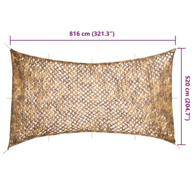 Tarnnetz mit Aufbewahrungstasche 816x520 cm Sandfarbe
