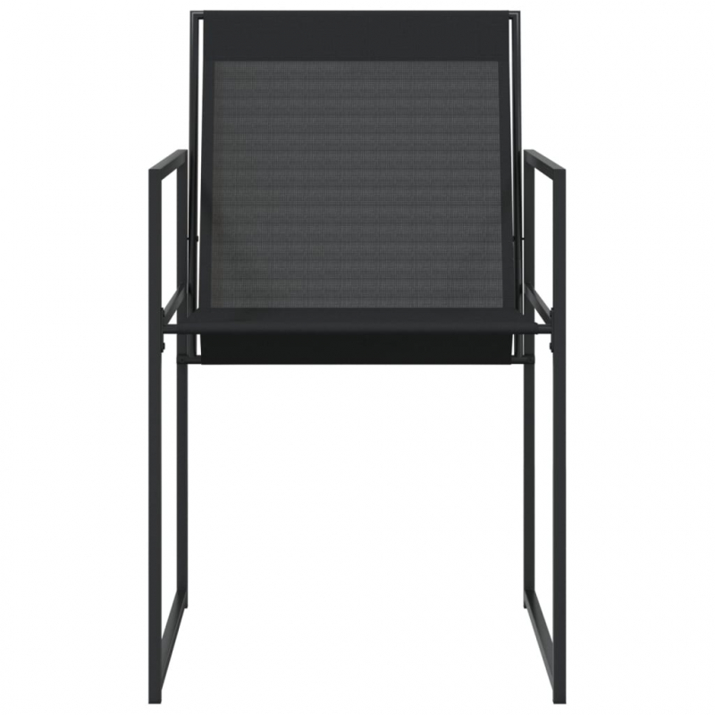 Gartenstühle 4 Stk. Schwarz Stahl und Textilene
