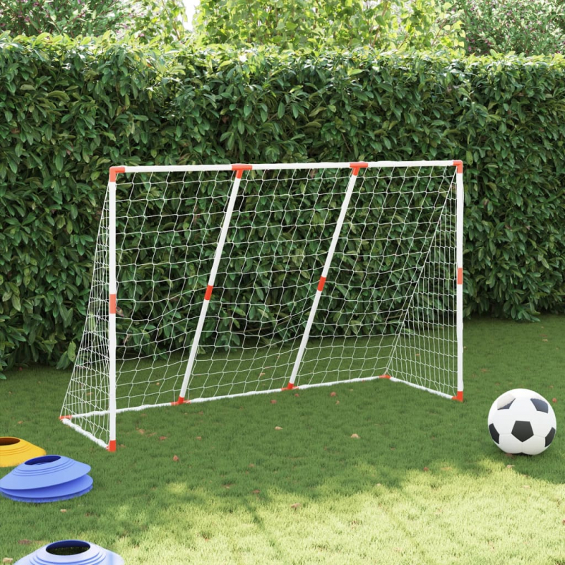 Fußballtor für Kinder mit Bällen 2-in-1 Weiß 184x64x124 cm